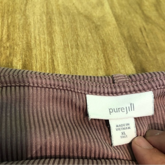 J Jill Purple Ribbed Pullover Long Sleeve Cowl Neck Sweater Womens Size XL Tall - Picture 4 of 9